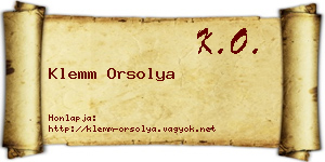 Klemm Orsolya névjegykártya
